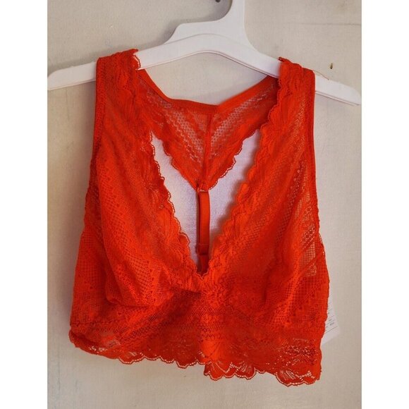 New Auden Women's Orange Lace Bralette Racerback Adjustable Straps Size S - Picture 4 of 6